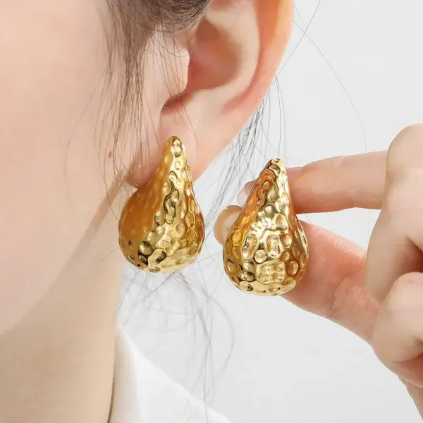304 Stainless Steel Solid Color PVD Coated 18K Real Gold Plated Basic Waterproof Non Tarnish Ear Studs