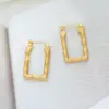Wholesale 1 Pair Classic Style U Shape Geometric Quadrilateral 304 Stainless Steel Imitation Gold Electroplating Earrings Ear Studs