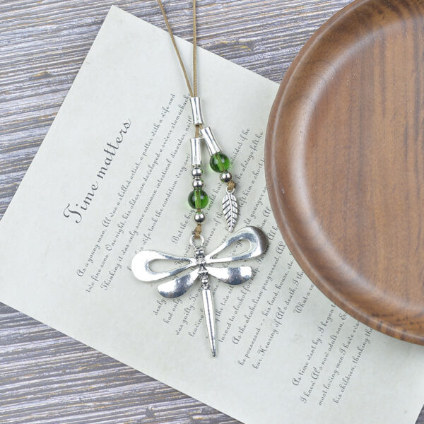 Wholesale Vintage Wax Rope Dragonfly Pendant Necklace