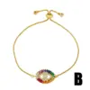 Copper Plating Devil'S Eye Artificial Gemstones Copper Bracelets