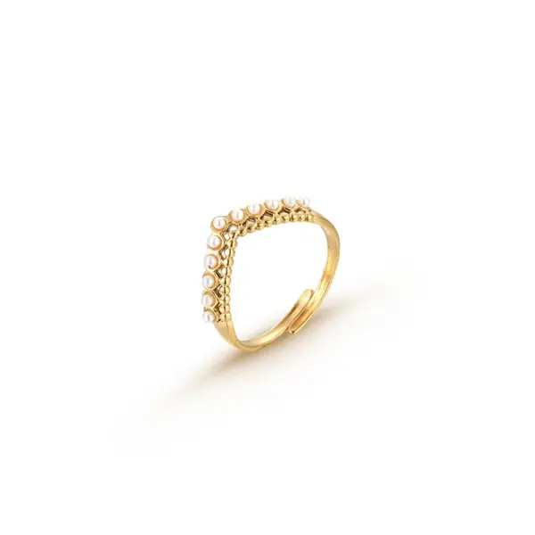 Wholesale PVD Coated Geometric 304 Stainless Steel Simple Style Waterproof Non Tarnish Open Ring