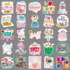 Wholesale 50 Glitter Laser Happy Birthday Stickers