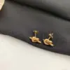 Wholesale PVD Coated Real Gold Plated Geometric Titanium Steel Fashion Waterproof Non Tarnish Earrings