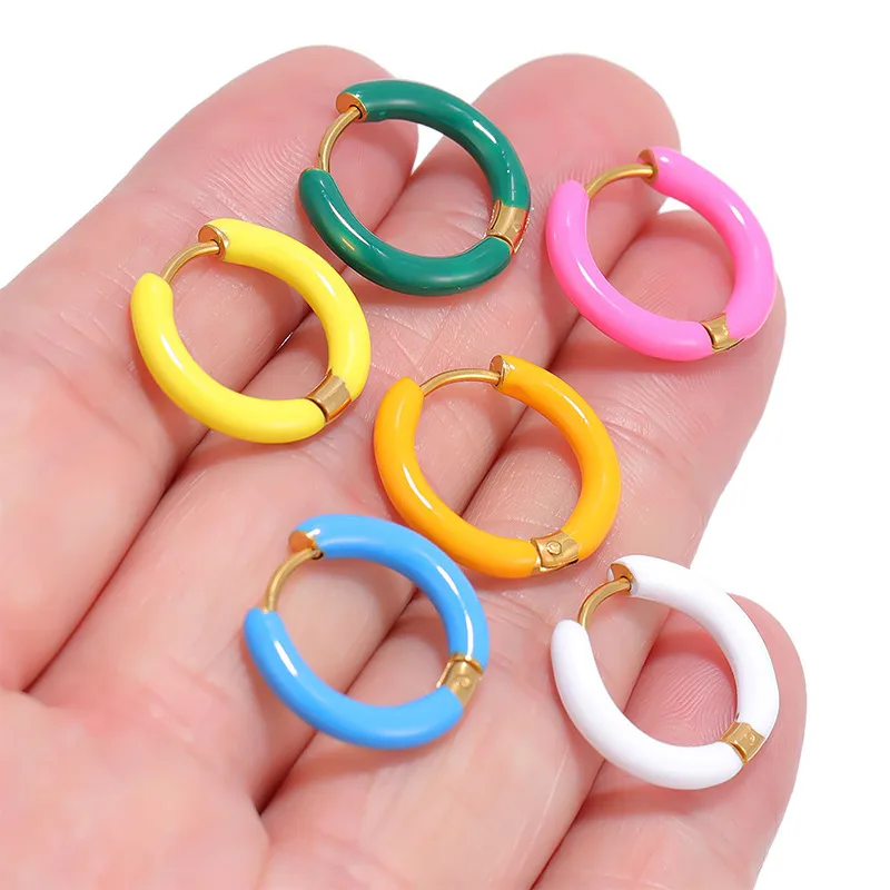 Wholesale Fashion Round Stainless Steel Plating Earrings 1 Pair