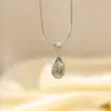 Wholesale Jewelry Beach Water Droplets 304 Stainless Steel Rhinestones 18K Gold Plated White Gold Plated Plating Inlay Pendant Necklace
