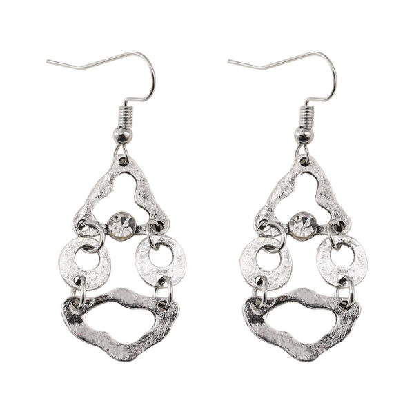 Wholesale Literary retro geometric splicing irregular hollow diamond earrings
