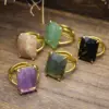 Wholesale Simple Style Classic Style Geometric Natural Stone Open Rings In Bulk