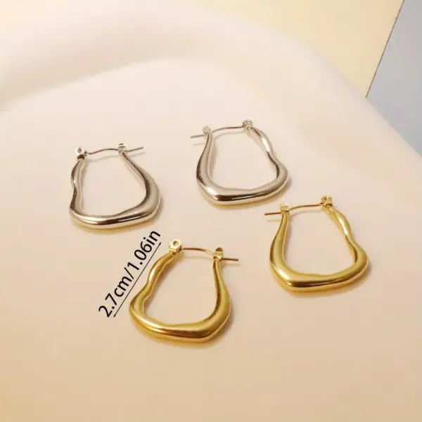 Wholesale 1 Pair Simple Style U Shape Plating 304 Stainless Steel 18K Gold Plated Earrings