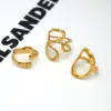 PVD Coated Real Gold Plated 18K Gold Geometric 304 Stainless Steel IG Style Casual Simple Style Waterproof Non Tarnish Open Rings