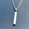 Wholesale Fashion Solid Color Rectangle Stainless Steel Plating Pendant Necklace 1 Piece