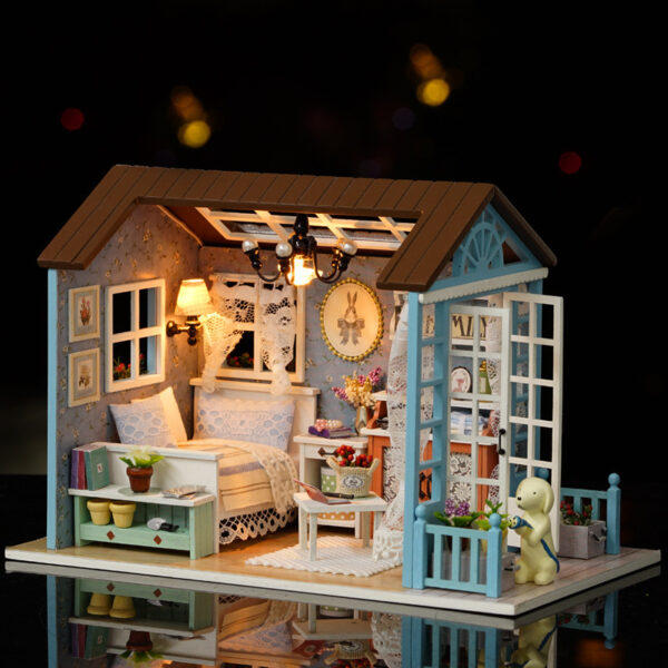 Wholesale Zhiqu House diy House Handmade Assembled Model House Holiday Time Sen Blue Time Good Time