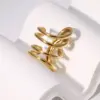 PVD Coated Real Gold Plated 18K Gold Irregular 304 Stainless Steel Modern Style Simple Style IG Style Waterproof Non Tarnish Open Rings