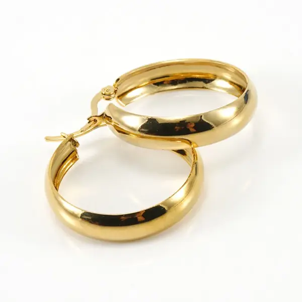 Simple Style Round Gold Plated 304 Stainless Steel 18K Gold Plated Stainless Steel Earrings