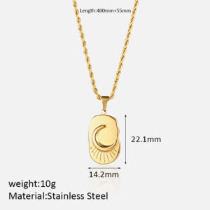 7# twist moon necklace