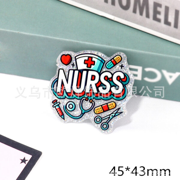 Wholesale New powder cross-border cartoon medical love cute jewelry acrylic pin cute DIY patch accessories