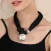 Wholesale Ig Style Elegant Geometric Imitation Pearl Metal Women's Choker