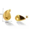 Wholesale PVD Coated Irregular Water Droplets 304 Stainless Steel Simple Style Waterproof Non Tarnish Earrings