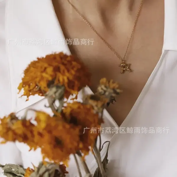 Wholesale PVD Coated Real Gold Plated 18K Gold 304 Stainless Steel Simple Style Waterproof Non Tarnish 304 Stainless Steel Necklace