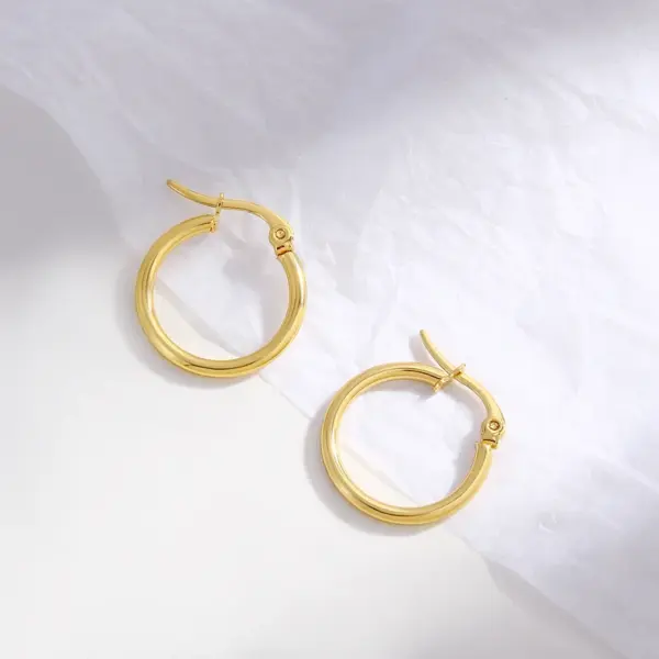 1 Pair Hip-Hop Simple Style Solid Color Plating 304 Stainless Steel Earrings