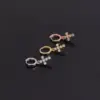 Fashion Flower Inlaid Zircon Copper Copper Earrings