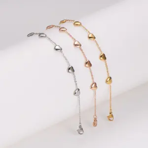 Casual Simple Style Commute Heart Shape 304 Stainless Steel Bracelets In Bulk