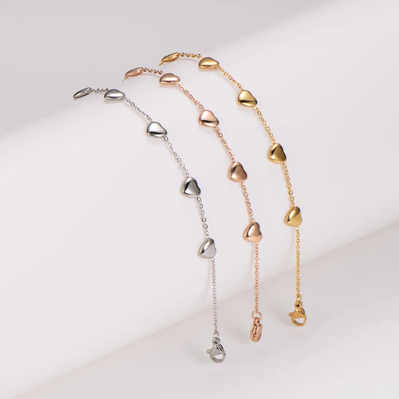 Wholesale Casual Simple Style Commute Heart Shape 304 Stainless Steel Bracelets In Bulk