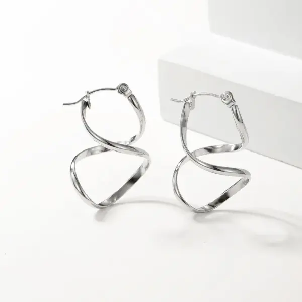 Wholesale 1 Pair Elegant Simple Style Irregular Geometric Plating 201 Stainless Steel 18K Gold Plated Earrings