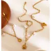 Wholesale 304 Stainless Steel Starfish Shell PVD Coated Imitation Pearl Natural Stone Natural Shell Real Gold Plated Nordic Style Beach Commute Waterproof Non Tarnish Irregular Surgical Steel Paperclip Chain Lobster Trigger Clasp Closure Gold Pendant Necklace