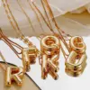 PVD Coated Gold Plated Letter 304 Stainless Steel Copper IG Style Simple Style Waterproof Non Tarnish 304 Stainless Steel Charms