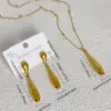 304 Stainless Steel Geometric Electroplating Stone-Free Golden Plated Simple Style Classic Style IG Style Earrings Necklace