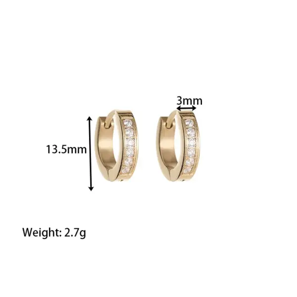 PVD Coated 18K Gold Platinum Real Gold Plated Geometric 304 Stainless Steel Simple Style Classic Style Waterproof Non Tarnish Earrings