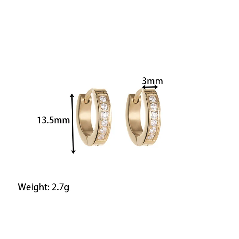 Wholesale PVD Coated 18K Gold Platinum Real Gold Plated Geometric 304 Stainless Steel Simple Style Classic Style Waterproof Non Tarnish Earrings