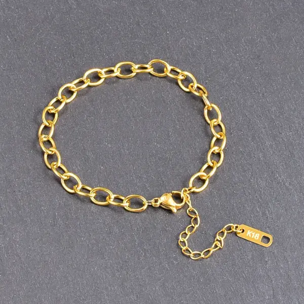Wholesale 304 Stainless Steel Geometric PVD Coated 18K Real Gold Plated Fashion Waterproof Non Tarnish Plating Gold Silver Bracelets