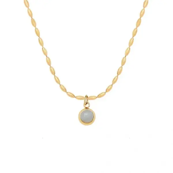 Wholesale PVD Coated Real Gold Plated 18K Gold Round 304 Stainless Steel Simple Style Commute Waterproof Non Tarnish 304 Stainless Steel Pendant Necklace