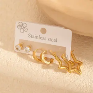 Five-pointed Star Earrings Set 1136