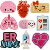 Wholesale Cute Cartoon Medical Care Embroider Cloth Patch Heart and Lung Accessories Patch Patch Ready-Made Computer Embroidered Ironing Patch