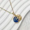 Ion Plating (IP) 18K Gold Plated Star Moon 304 Stainless Steel Copper Marine Style Classic Waterproof Non Tarnish Pendant Necklace