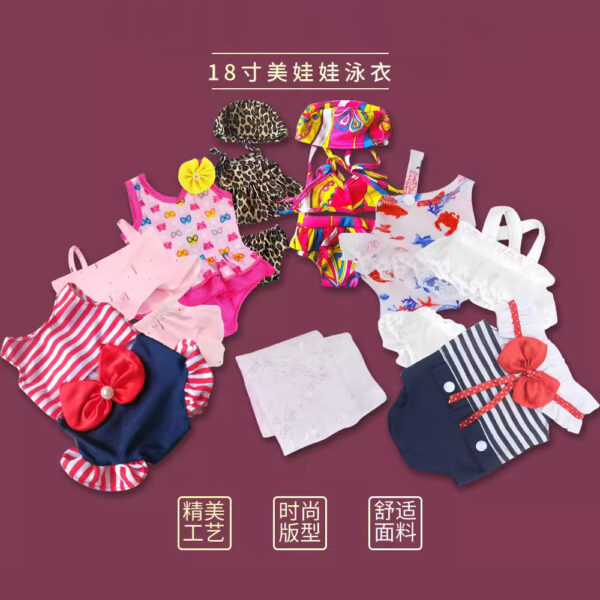 Wholesale 18 Inch Toy Doll Clothes One-Piece Swimsuit Beach Underwear Dress