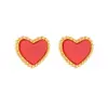 1 Pair Fashion Heart Shape Titanium Steel Plating Ear Studs