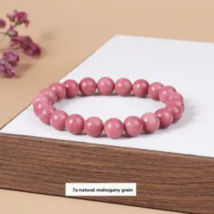 7a Natural Mahogany Grain Stone Bracelet / Diameter 8.1-8.8mm (about 21-23 Pieces)