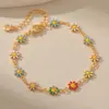 Wholesale Vacation Ethnic Style Beach Flower Copper Enamel Plating 18k Gold Plated Bracelets