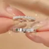 Wholesale Casual Solid Color Copper Inlay Zircon Open Ring
