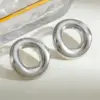 Wholesale Vacuum Electroplating (In Furnace) Plated 18K Real Gold Geometric Oval 304 Stainless Steel Stud Earrings Vintage Novelty Design