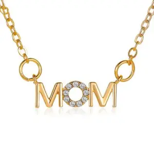 Wholesale Jewelry Simple Style Letter Copper Diamond Necklace