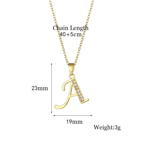 Water Plating Vacuum Real Gold Plated 18K Letter 304 Stainless Steel Titanium Fashion Waterproof Non Tarnish 201 Pendant Necklace