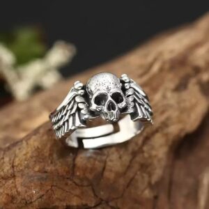 Wholesale Fashion Skull Ring Demon Angel Domineering Personality Trendy Ring Vintage Distressed Skull Men's Ring