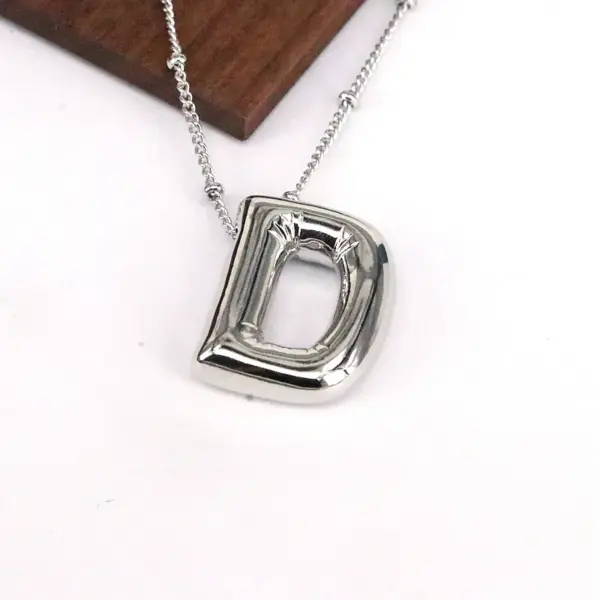 Wholesale Hip-hop Simple Style Classic Style Letter Copper Silver Plated Pendant Necklace In Bulk