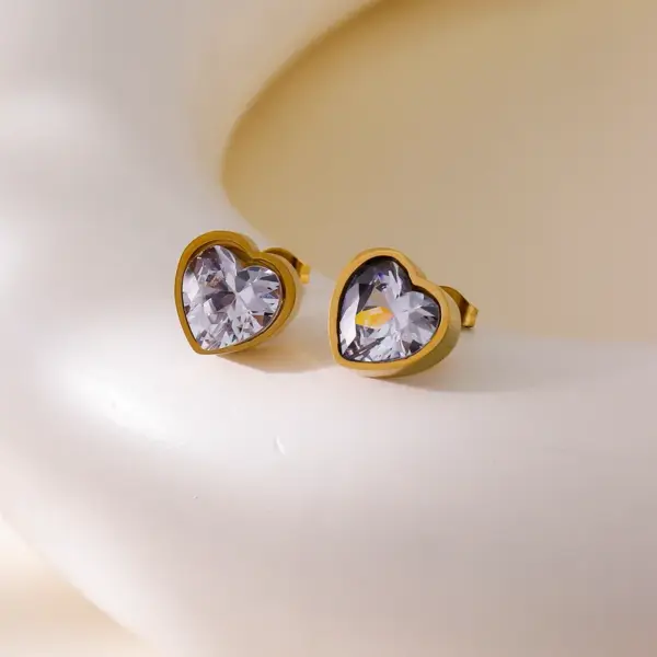 Wholesale 304 Stainless Steel Heart Shape PVD Coated 18K Real Gold Plated Necklace