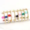 Copper Plating Geometric Artificial Gemstones Copper Bracelets