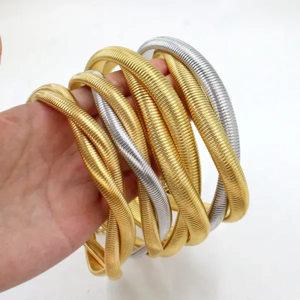 PVD Coated 18K Gold Real Gold Plated Geometric 304 Stainless Steel Retro Simple Style Waterproof Non Tarnish Bracelets Necklace Jewelry Set